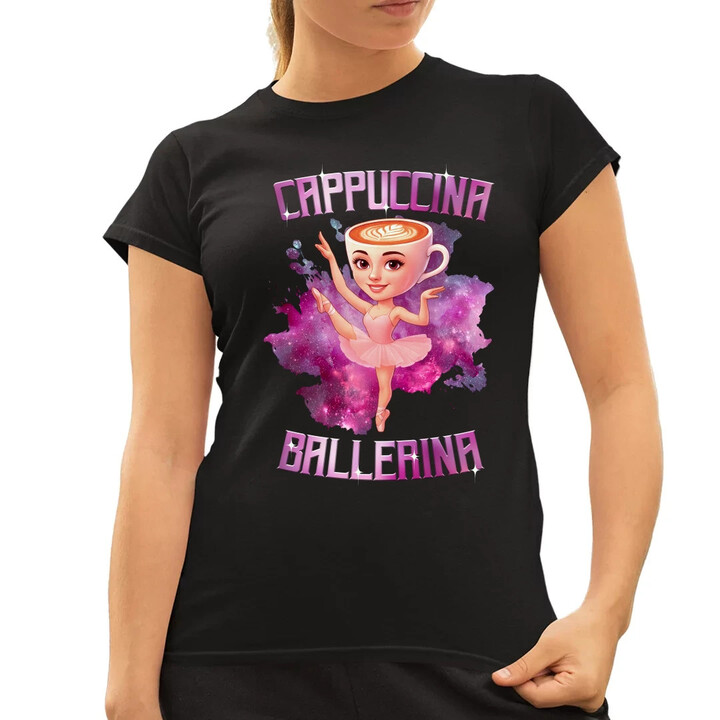 Ballerina Cappuccina - Italian Brainrot  - dámské tričko s potiskem