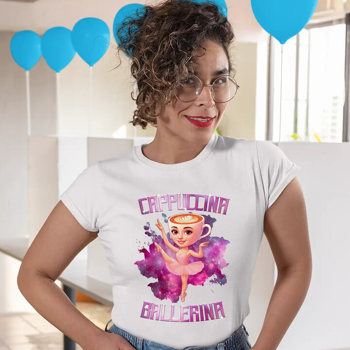 Ballerina Cappuccina - Italian Brainrot  - dámské tričko s potiskem