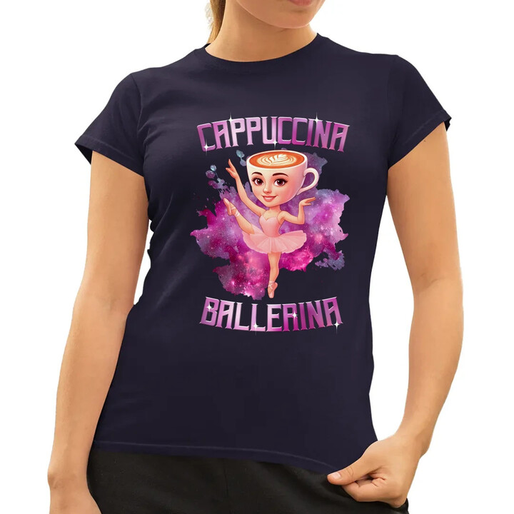 Ballerina Cappuccina - Italian Brainrot  - dámské tričko s potiskem