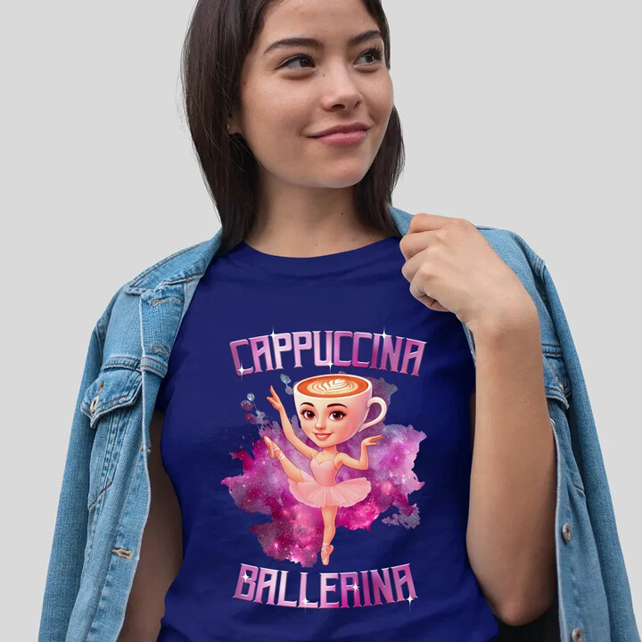 Ballerina Cappuccina - Italian Brainrot  - dámské tričko s potiskem