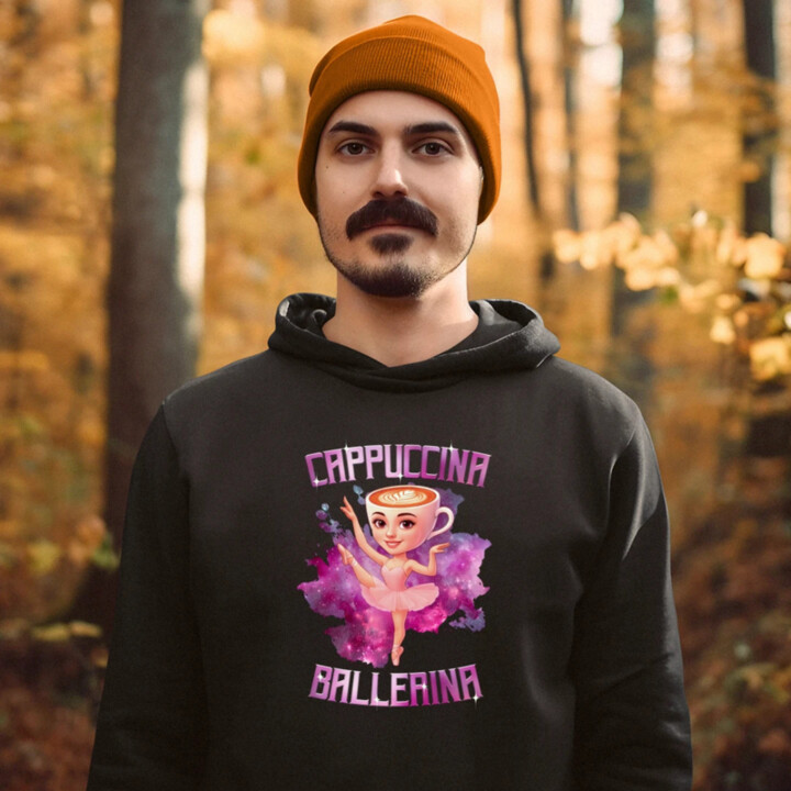 Ballerina Cappuccina - Italian Brainrot - pánská mikina s potiskem