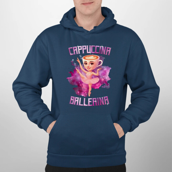 Ballerina Cappuccina - Italian Brainrot - pánská mikina s potiskem