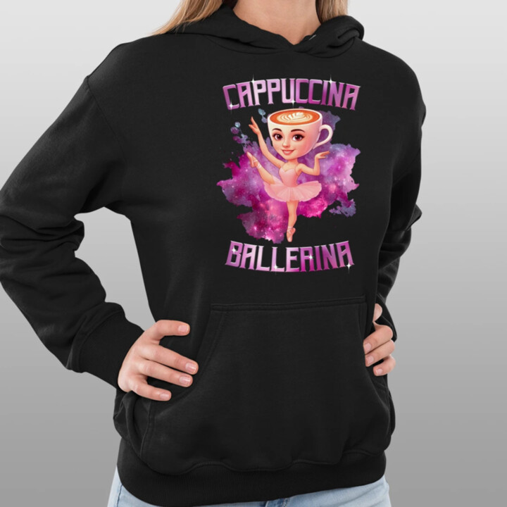Ballerina Cappuccina - Italian Brainrot - dámská mikina s potiskem