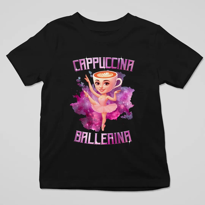 Ballerina Cappuccina - Italian Brainrot - dětské tričko s potiskem