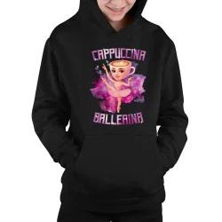 Ballerina Cappuccina - Italian Brainrot - dětská mikina s kapucí