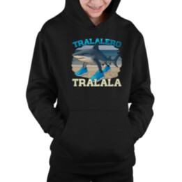 Tralalero Tralala - Italian Brainrot - dětská mikina s kapucí