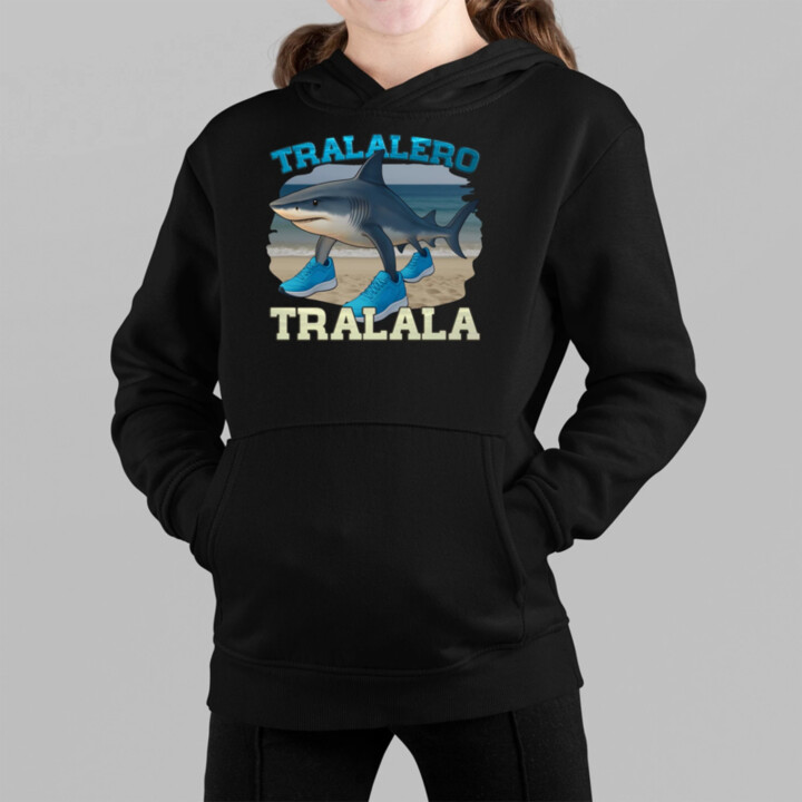 Tralalero Tralala - Italian Brainrot - dětská mikina s kapucí