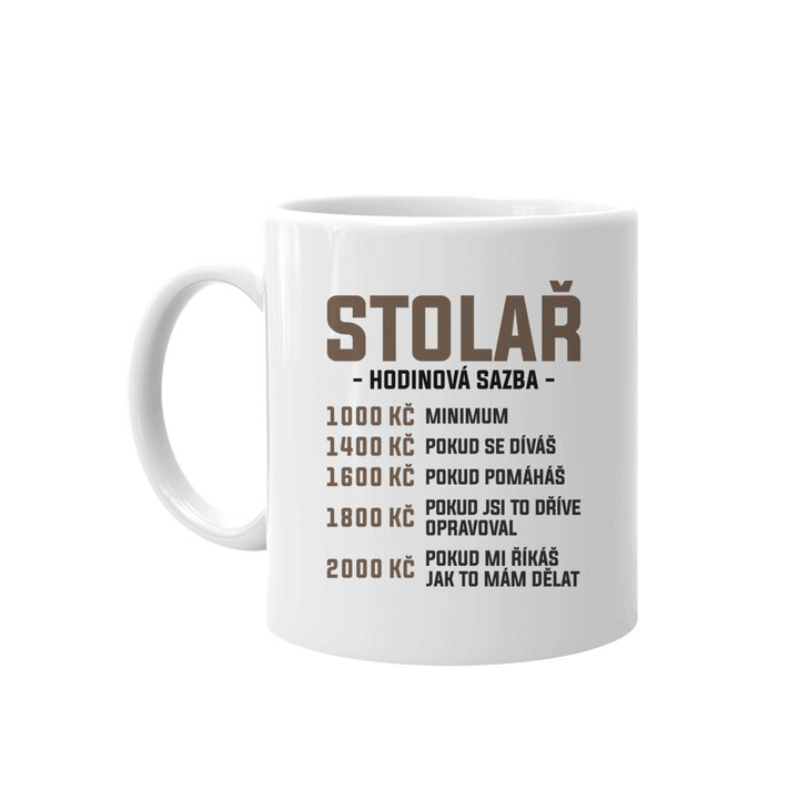 Stolař - hodinová sazba - hrnek