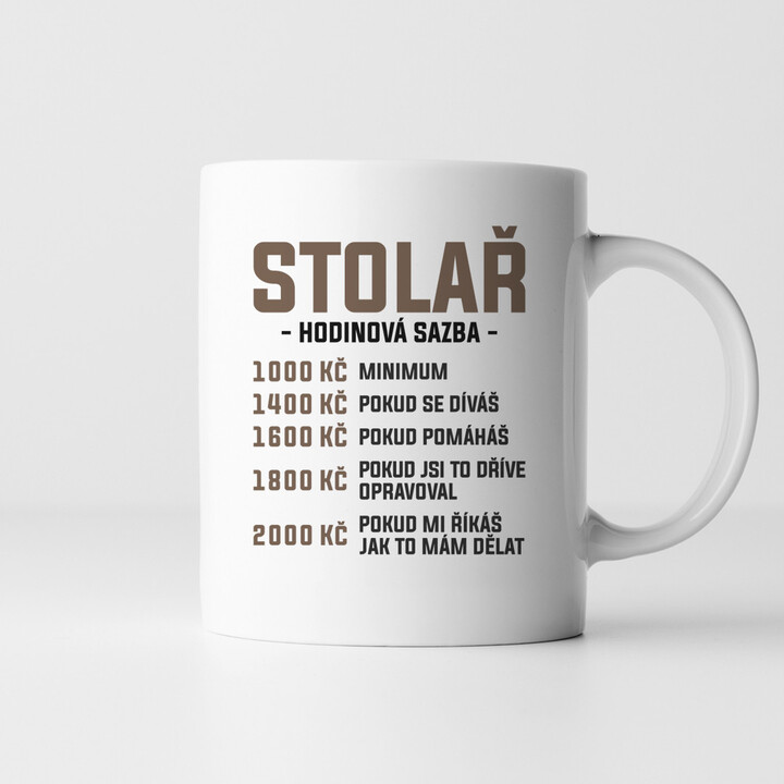 Stolař - hodinová sazba - hrnek