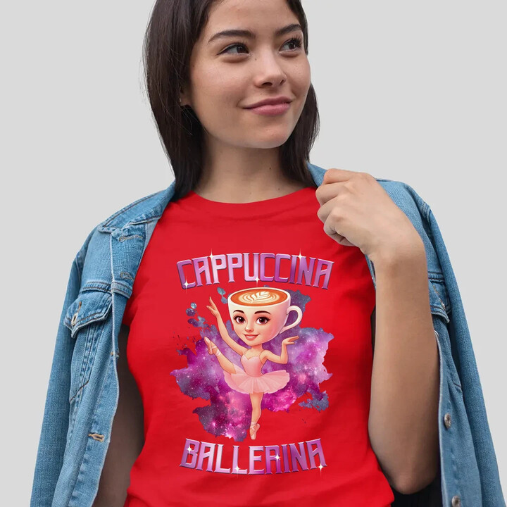 Ballerina Cappuccina - Italian Brainrot  - dámské tričko s potiskem