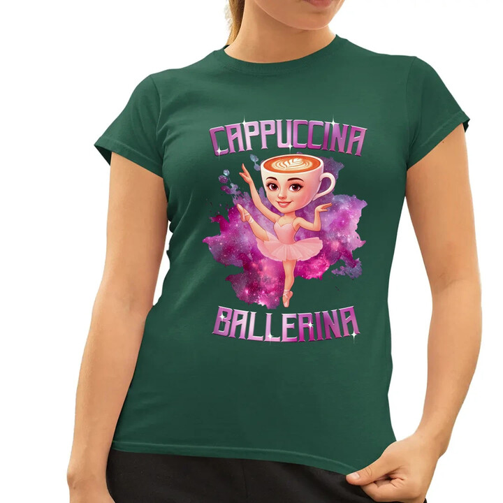 Ballerina Cappuccina - Italian Brainrot  - dámské tričko s potiskem