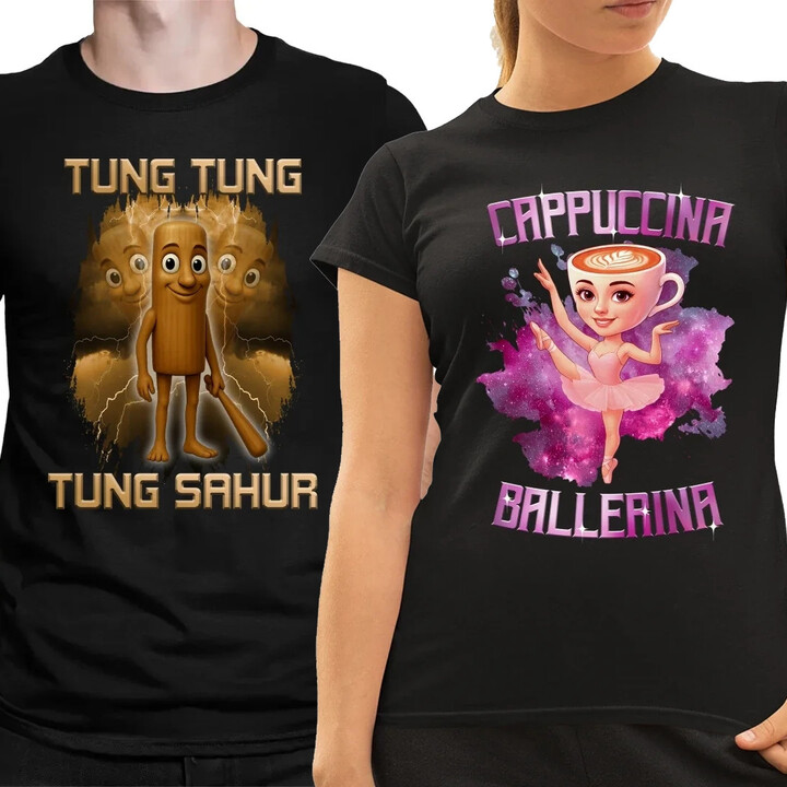Komplet pro páry - Ballerina Cappuccina - Tung Tung Tung Sahur - Italian Brainrots
