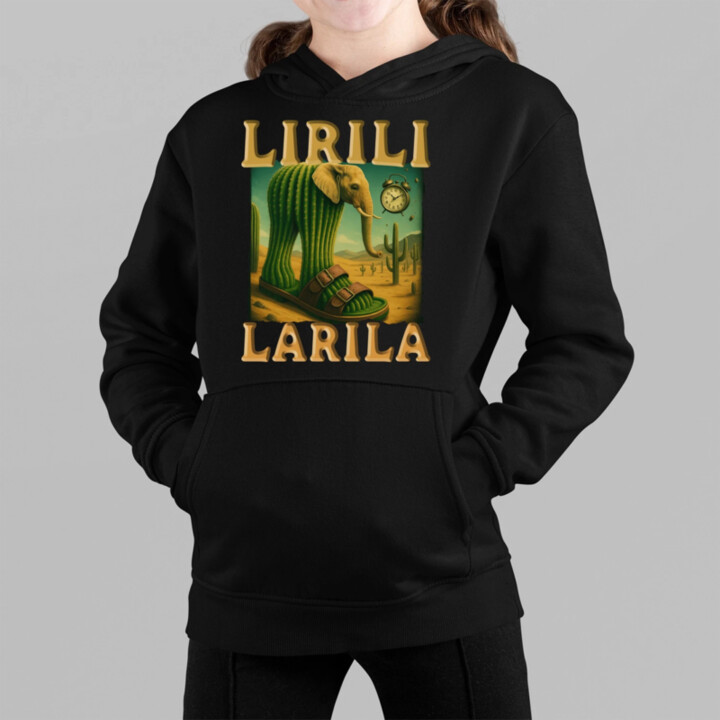 Lirili larila - Italian brainrot - dětská mikina s kapucí