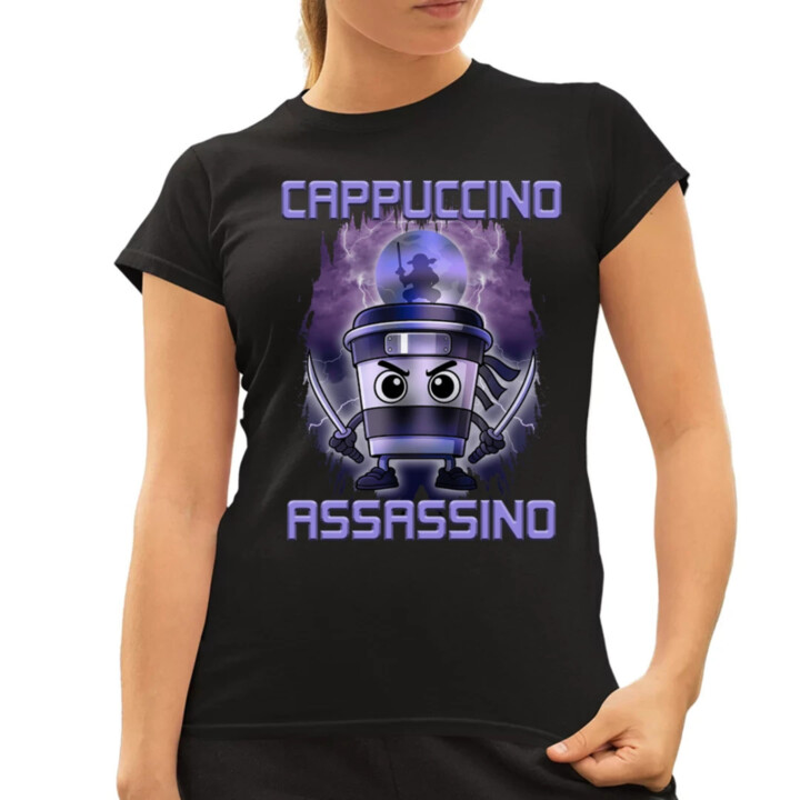 Cappuccino Assassino - Italian Brainrot  - dámské tričko s potiskem