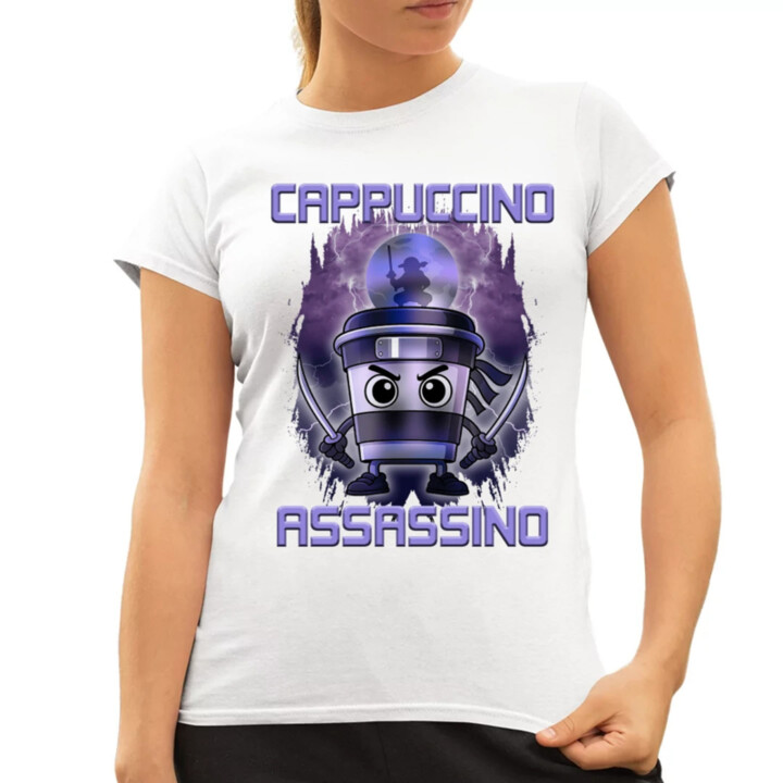 Cappuccino Assassino - Italian Brainrot  - dámské tričko s potiskem