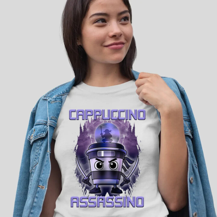 Cappuccino Assassino - Italian Brainrot  - dámské tričko s potiskem