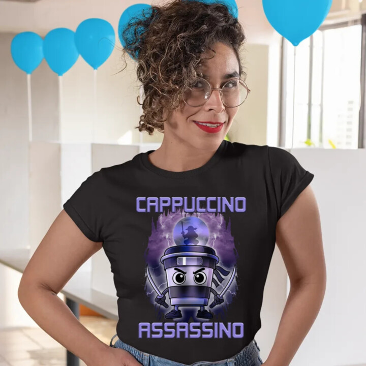 Cappuccino Assassino - Italian Brainrot  - dámské tričko s potiskem