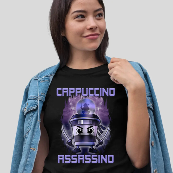 Cappuccino Assassino - Italian Brainrot  - dámské tričko s potiskem
