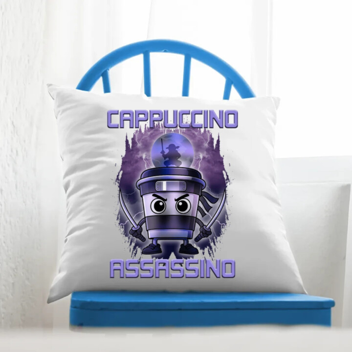Cappuccino Assassino - Italian Brainrot - polštář s potiskem