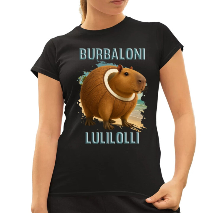 Burbaloni Lulilolli - Italian Brainrot - kapybara v kokosu - dámské tričko s potiskem