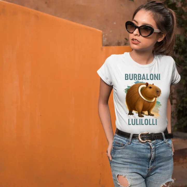 Burbaloni Lulilolli - Italian Brainrot - kapybara v kokosu - dámské tričko s potiskem
