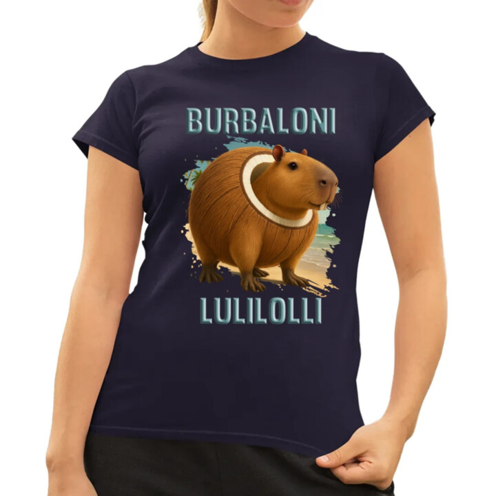 Burbaloni Lulilolli - Italian Brainrot - kapybara v kokosu - dámské tričko s potiskem