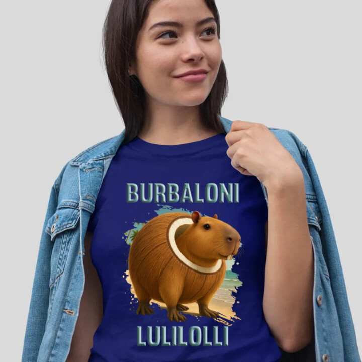 Burbaloni Lulilolli - Italian Brainrot - kapybara v kokosu - dámské tričko s potiskem