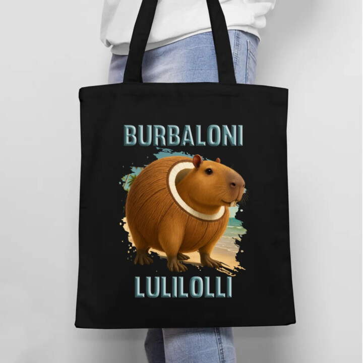 Burbaloni Lulilolli - Italian Brainrot - kapybara v kokosu - taška s potiskem