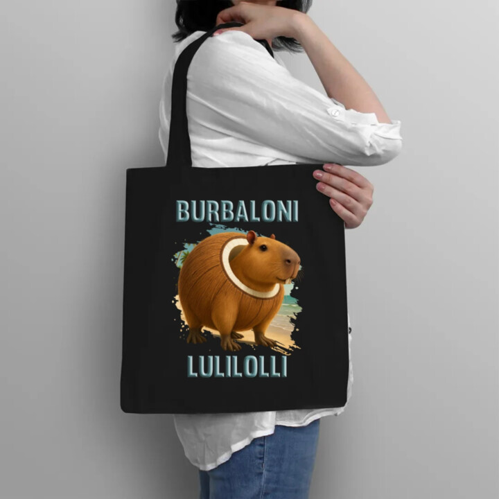 Burbaloni Lulilolli - Italian Brainrot - kapybara v kokosu - taška s potiskem
