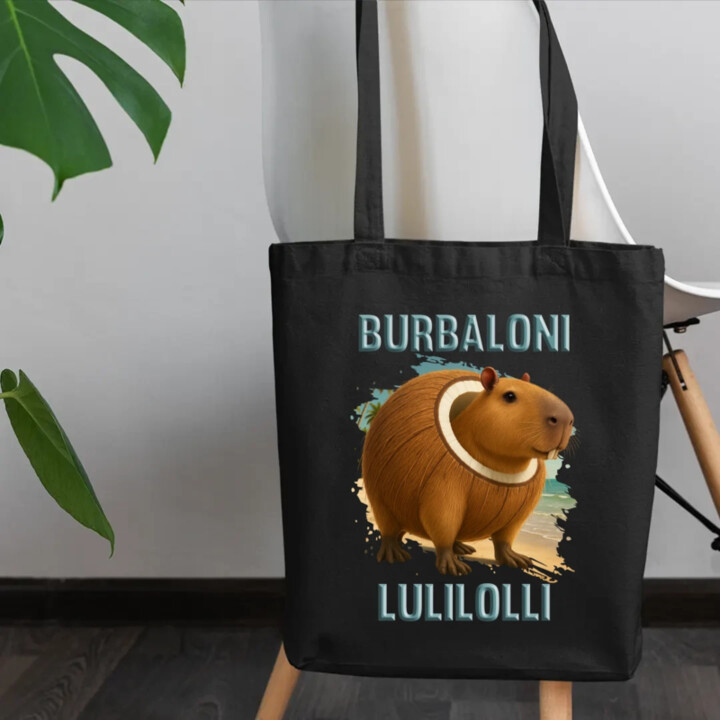Burbaloni Lulilolli - Italian Brainrot - kapybara v kokosu - taška s potiskem