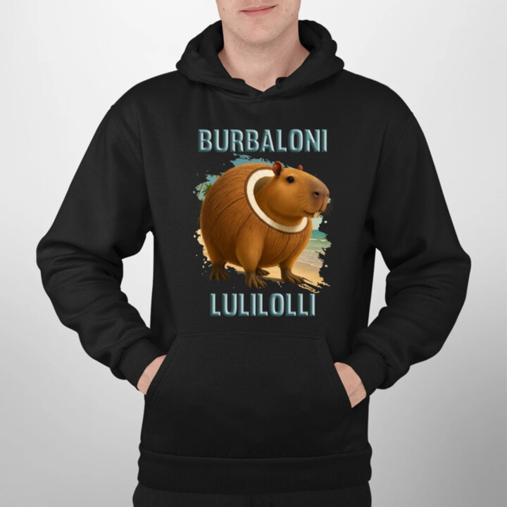 Burbaloni Lulilolli - Italian Brainrot - kapybara v kokosu - pánská mikina s potiskem