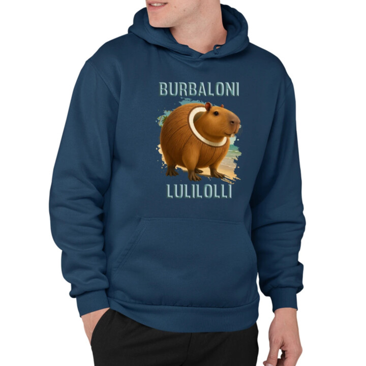 Burbaloni Lulilolli - Italian Brainrot - kapybara v kokosu - pánská mikina s potiskem
