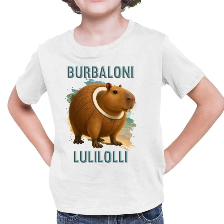 Burbaloni Lulilolli - Italian Brainrot - kapybara v kokosu - dětské tričko s potiskem