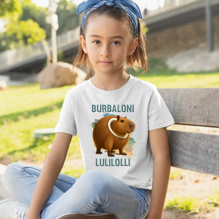 Burbaloni Lulilolli - Italian Brainrot - kapybara v kokosu - dětské tričko s potiskem