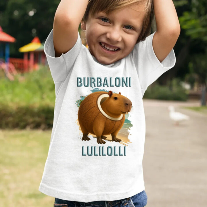 Burbaloni Lulilolli - Italian Brainrot - kapybara v kokosu - dětské tričko s potiskem