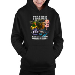 Italian Brainrot v2 - dětská mikina s kapucí