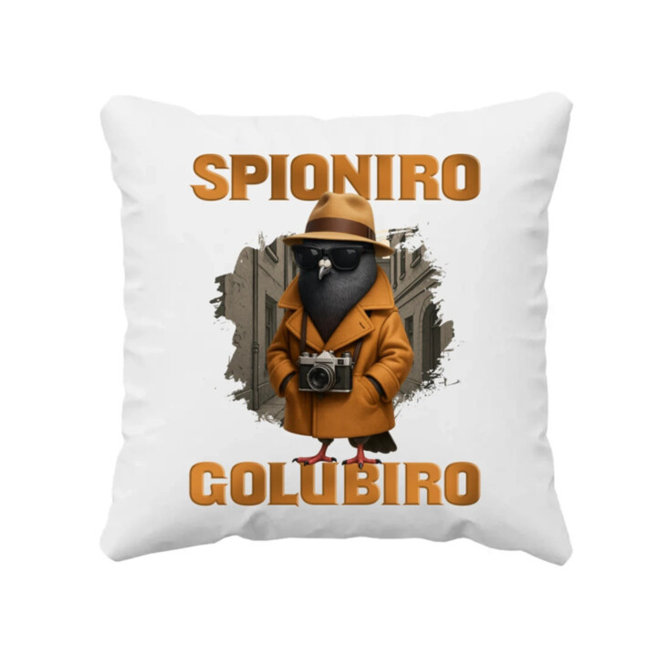Spioniro Golubiro - Italian Brainrot  - polštář s potiskem