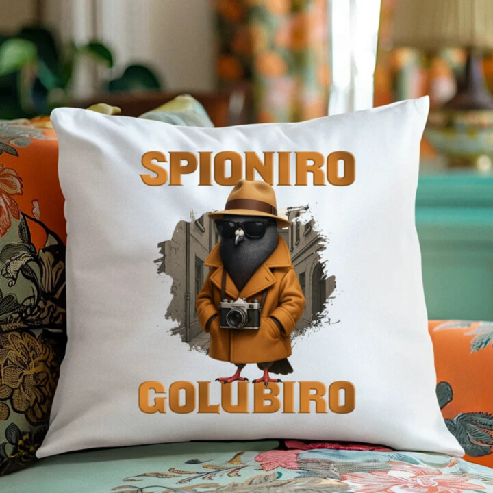 Spioniro Golubiro - Italian Brainrot  - polštář s potiskem