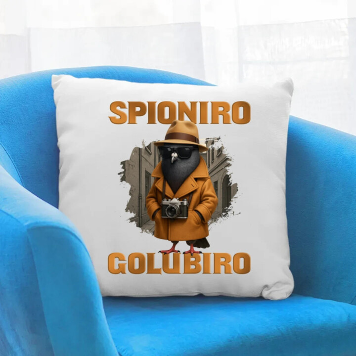 Spioniro Golubiro - Italian Brainrot  - polštář s potiskem