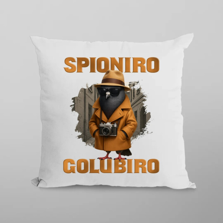 Spioniro Golubiro - Italian Brainrot  - polštář s potiskem