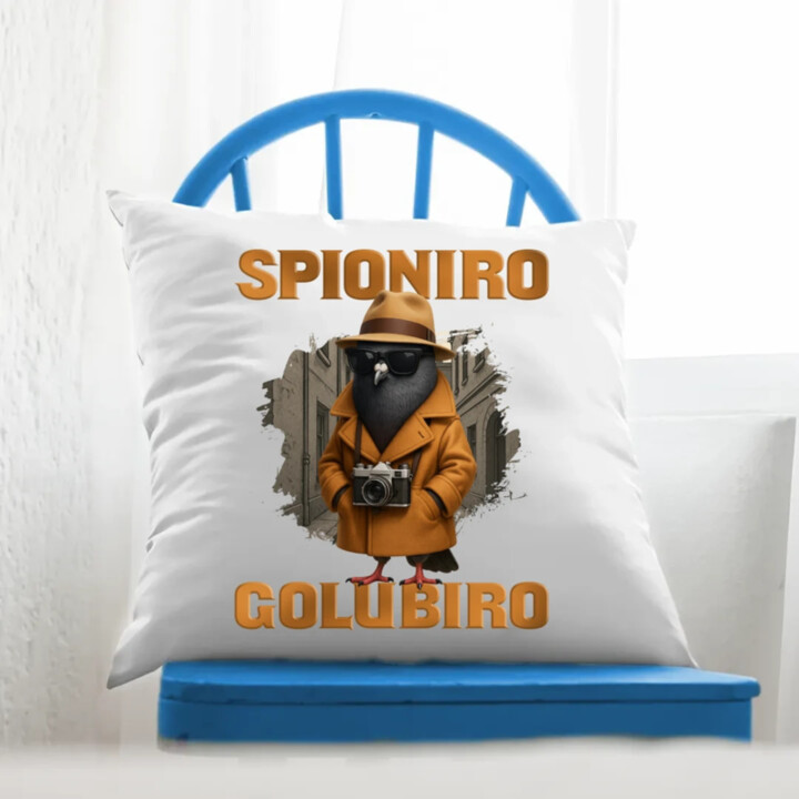 Spioniro Golubiro - Italian Brainrot  - polštář s potiskem
