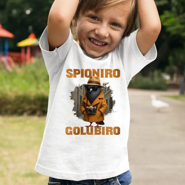 Spioniro Golubiro - Italian Brainrot  - dětské tričko s potiskem