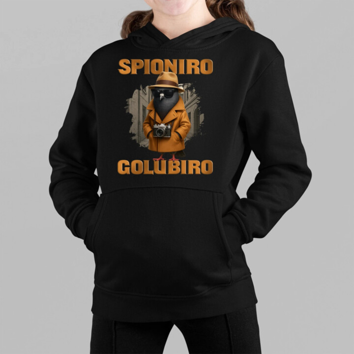 Spioniro Golubiro - Italian Brainrot  - dětská mikina s kapucí