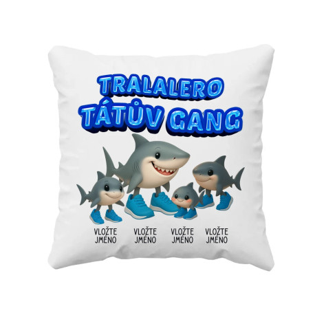 Tralalero tátův gang - tři děti - Italian Brainrot - polštář s potiskem