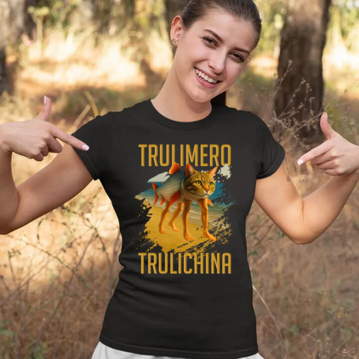 Trulimero trulichina- Italian brainrot  - dámské tričko s potiskem