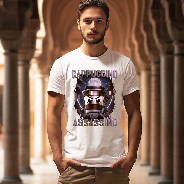 Cappuccino Assassino V2 - Italian Brainrot - pánské tričko s potiskem
