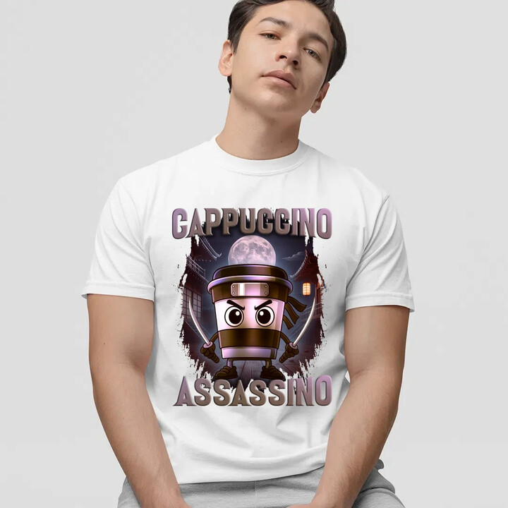 Cappuccino Assassino V2 - Italian Brainrot - pánské tričko s potiskem