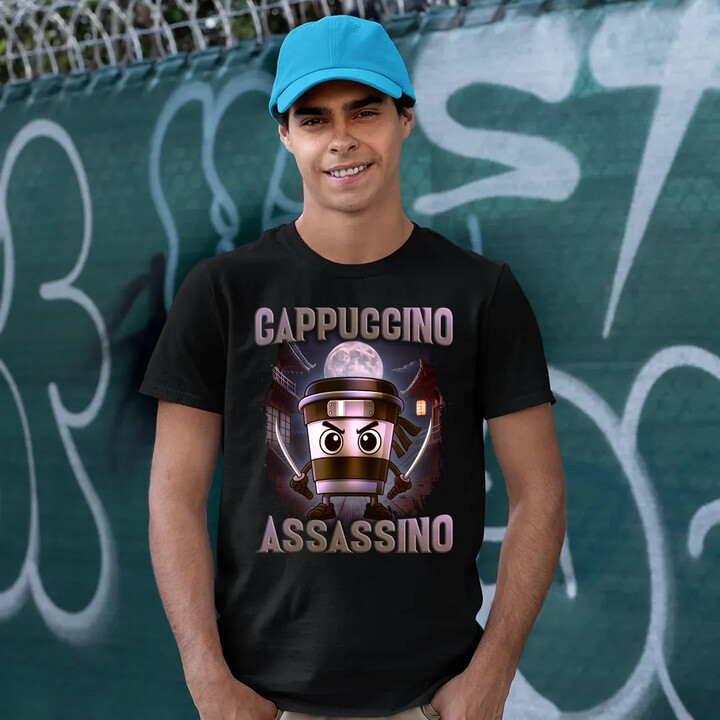 Cappuccino Assassino V2 - Italian Brainrot - pánské tričko s potiskem