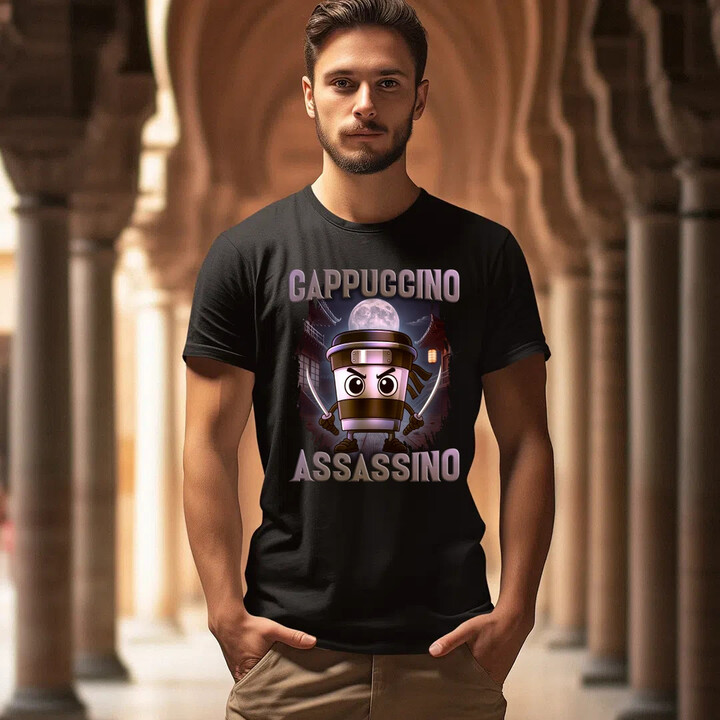 Cappuccino Assassino V2 - Italian Brainrot - pánské tričko s potiskem