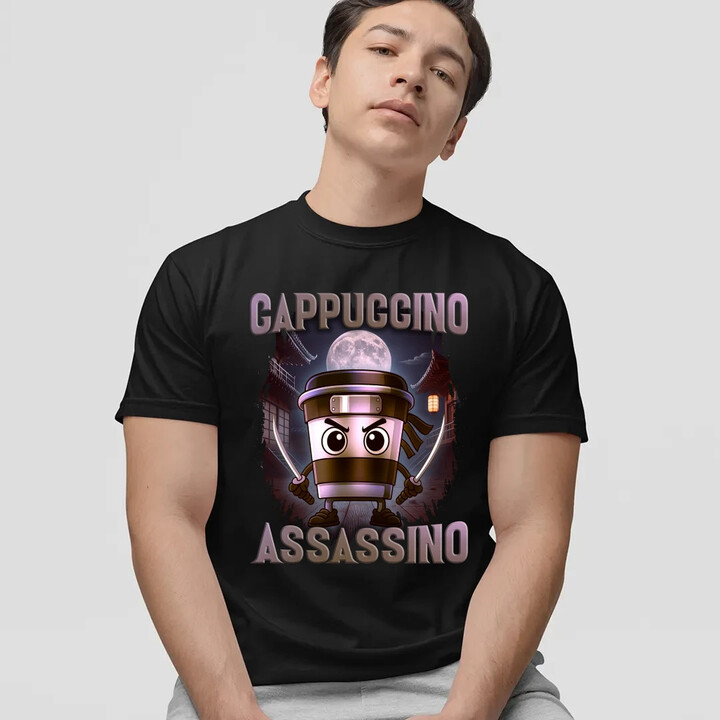 Cappuccino Assassino V2 - Italian Brainrot - pánské tričko s potiskem